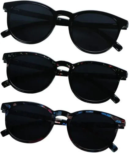 Miniatura 10 de YEIN 3 Pack Sunglasses for Men and Women, UV Protection Outdoor Glasses Vintage Square Full Frame Muse_clear azul+gris claro+champán