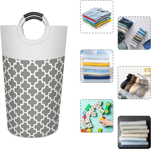 Miniatura 4 de Caroeas Cesta ligera para ropa sucia de 90L (13 colores), cesta de lavandería impermeable, bolsa de lavandería con asas acolchadas, cesta de ropa