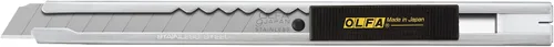 OLFA Cuchillo utilitario de acero inoxidable de 9 mm (SVR-1) - Cuchillo de precisión retráctil multiusos con cuchilla extraíble, cuchillas de