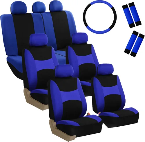 Miniatura 16 de FH Group Light & Breezy - Fundas de tela para asiento de auto, juego de tres filas para 7 asientos - Compatible con bolsa de aire y asiento dividido