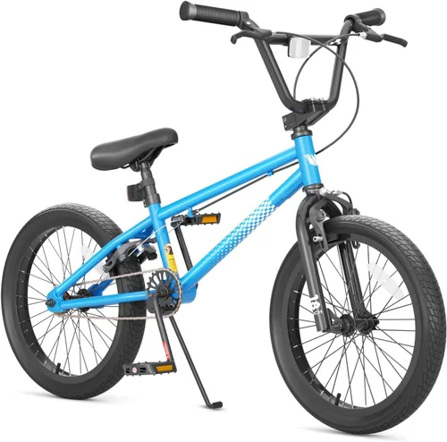 67i - Bicicleta BMX para niños de 18/20 pulgadas, bicicleta para niños de 8 a 12 años con freno U delantero y trasero, asiento ajustable, horquilla