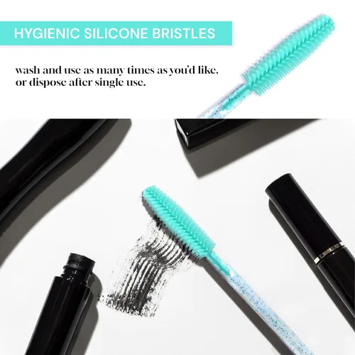 Miniatura 3 de 50 varitas desechables de silicona para pestañas – Cepillos de extensión de cejas y pestañas, separador de peine, herramienta de microblading
