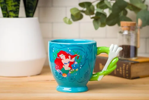 Miniatura 5 de Silver Buffalo Disney Princess La Sirenita Ariel Dinglehopper Tenedor Cepillo para el Cabello con Mango Esculpido en 3D Taza de Cerámica, 20 Onzas