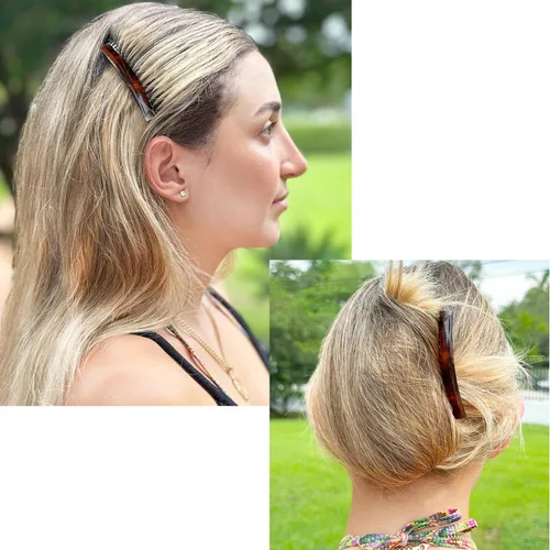 Miniatura 2 de Camila Paris CP3876 - Peineta lateral francesa pequeña, curva, con caparazón de tortuga, peines decorativos para recogido francés, pinzas de cabello