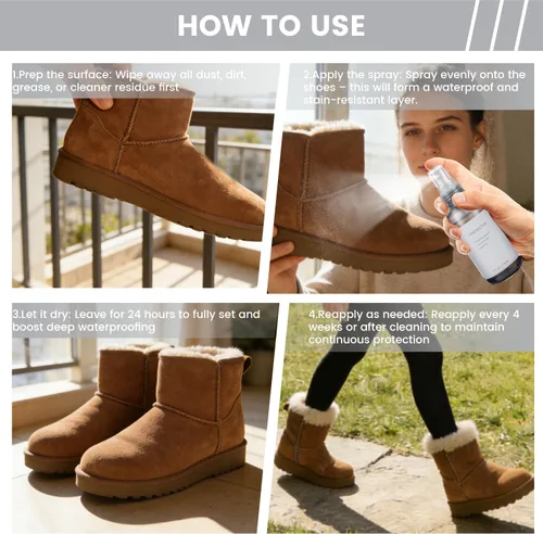 Miniatura 7 de Protector de zapatos en aerosol impermeable y repelente de manchas, cuidado de zapatos para zapatos y ugs de gamuza, piel de oveja, nubuck, botas