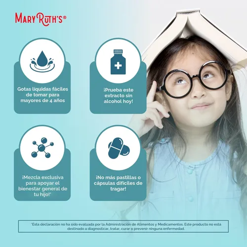 Miniatura 6 de MaryRuth Organics Gotas para la Concentración y Atención Infantil Gotas Orgánicas USDA Ginkgo Biloba Raíz de Rhodiola y Raíz de Regaliz