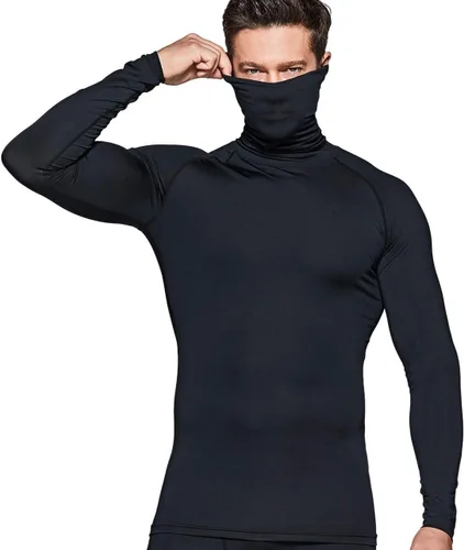 TSLA - Paquete de 1 o 3 camisetas de compresión para hombre de manga larga con SPF 50+, camiseta de entrenamiento, deportiva, de protección, para