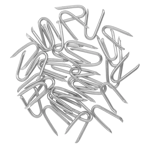 OMOTOOL Grapas de alambre de acero (200 unidades), clavos de sujeción galvanizados en forma de U para malla de alambre y cercas tejidas