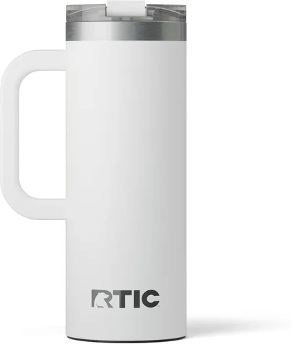 Miniatura 39 de RTIC - Taza de viaje para viajes de 16oz con tapa y asa, forrada en cerámica, aislada, de acero inoxidable, metálica, de doble pared con aislamiento