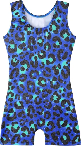 Miniatura 182 de HOZIY - Leotardos de gimnasia con pantalones cortos brillantes para niñas pequeñas; estampados de unicornio, aurora, arco iris, sirena, dinosaurio