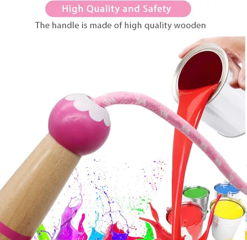 Miniatura 6 de Cuerda de Saltar para Niños, Cuerda de Saltar Ajustable de 7 Pies de Algodón con Mango de Madera para Niños y Niñas, Ejercicio al Aire Libre