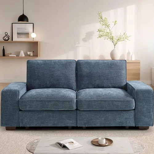 Miniatura 24 de TEKAMON Sofá Modular de 100" con Almacenamiento en los Asientos, Cómodo Sofá de Tela Chenilla de 3 Plazas para Sala de Estar, Oficina, Apartamento