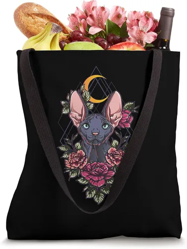 Miniatura 4 de Aesthetic Sphynx Cat Beautiful Sphynx Kitten Roses Bolsa de mano