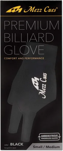 Miniatura 4 de MEZZ Guante de billar premium, se adapta a cualquier mano (Grande/XL, negro)