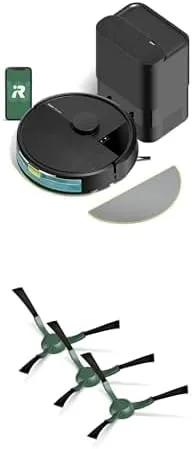Paquete de robot aspirador y trapeador iRobot Roomba 104 + piezas de repuesto auténticas iRobot Cepillo de barrido de bordes, paquete de 3