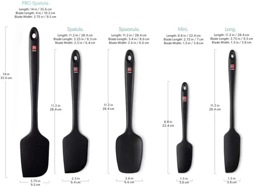 Miniatura 5 de DI ORO Juego de espátulas de silicona – Espátulas de cocina de goma para hornear, cocinar y mezclar – Resistente al calor a 600 °F y libre de BPA