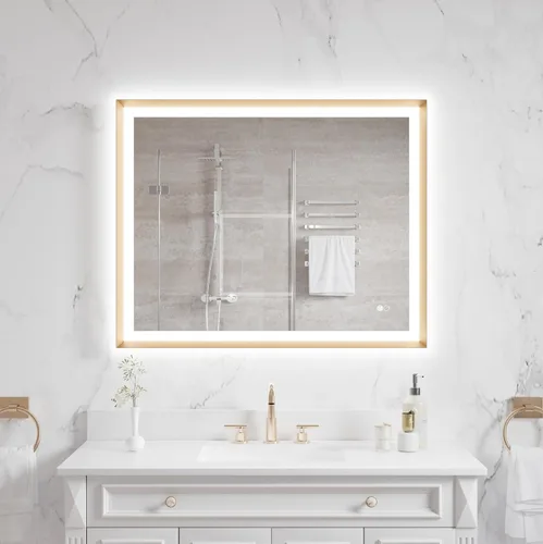 Miniatura 21 de WELLFOR Espejo de baño LED de 28 x 36 pulgadas, espejo de tocador de baño con luz, espejo de pared de baño, espejo de baño iluminado, montaje
