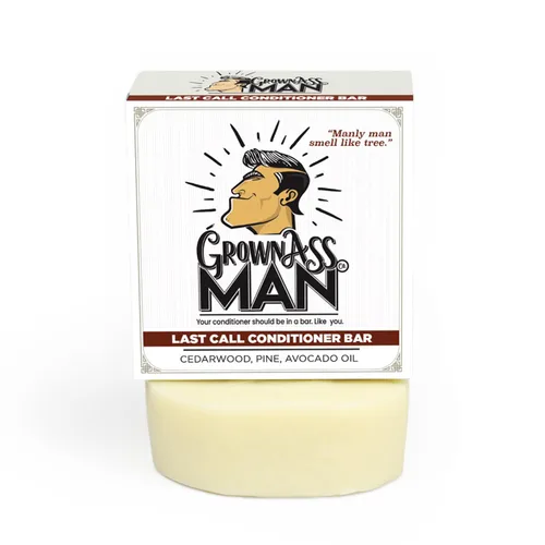 Miniatura 5 de Grown Ass Man Co. Barra acondicionadora, sin plástico y ecológica, hidratación natural y orgánica para todo tipo de cabello, hecha con aceites