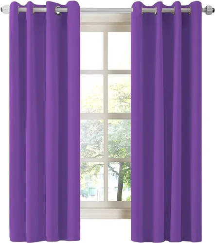 Miniatura 39 de LA PALMA Cortinas opacas con aislamiento térmico y ojales, para sala de estar, dormitorio, paquete de 2 paneles