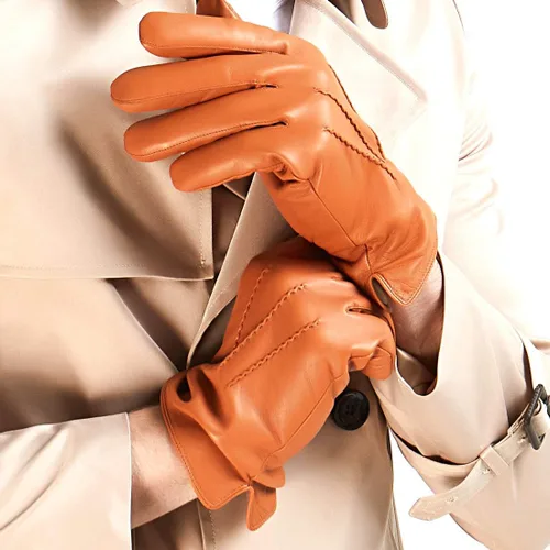 Miniatura 3 de Guantes de piel de cordero de napa de lujo para hombre