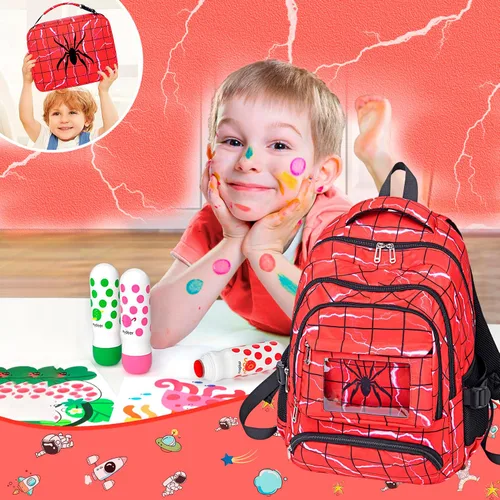 Miniatura 6 de FunnyGifts Mochilas para niños y niñas, mochila escolar para escuela primaria y preescolar para niños de 4, 5, 6, 7, 8, 9, 10, 11, 12