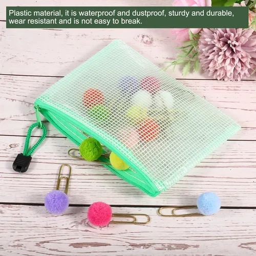 Miniatura 3 de YOKIVE Paquete de 6 bolsas de malla con cremallera, bolsillos de malla A6 para archivos, bolsa de plástico para documentos, ideal