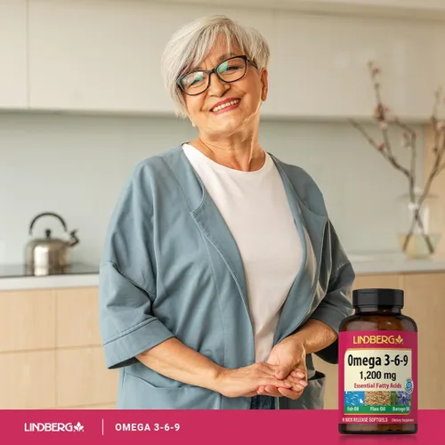 Miniatura 6 de Lindberg Suplemento Omega 3 6 9 1200 mg 90 cápsulas blandas de liberación rápida con aceite de pescado, lino y borraja Ácidos grasos