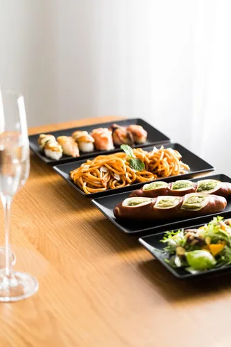 Miniatura 6 de LAUCHUH Bandejas para Servir, Bandeja de Porcelana de 10" Platos de Sushi Bandejas Rectangulares para Navidad, Acción de Gracias, Sushi, Pasteles