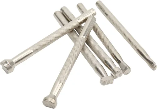 Miniatura 9 de 6 Pcs Leather Stamping Tools Set, Stainless Steel Leather Stamp Punch, Professional Leather Crafting Tools with Flat Bottom for Accurate Printing