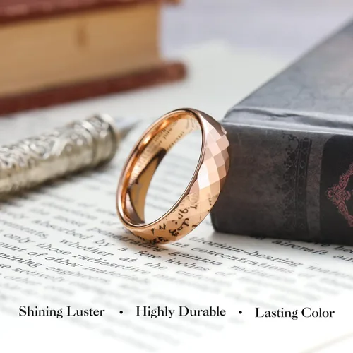 Miniatura 3 de King Will Anillo de boda de carburo de tungsteno para hombres y mujeres, anillo de promesa para pareja de 0.079 pulgadas, 0.176 pulgadas