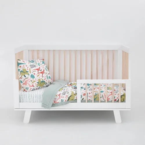 Miniatura 11 de Little Unicorn Juego de ropa de cama de 3 piezas para niños pequeños, incluye edredón, sábana para cuna y funda de almohada, tela de muselina suave