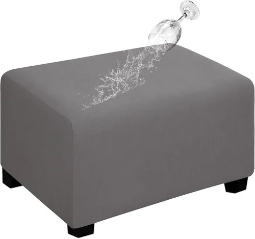 Miniatura 54 de Easy-Going Funda para Otomán Elástica 100% Doble Impermeable Rectangular Plegable Taburete de Almacenamiento Protector de Muebles Funda Suave