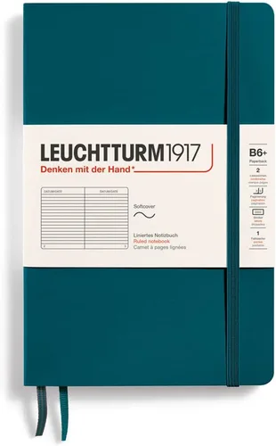 Miniatura 35 de LEUCHTTURM1917 - Cuaderno de tapa blanda de tapa blanda B6+ - 123 páginas numeradas para escribir y escribir en diario (Doted, Sage)