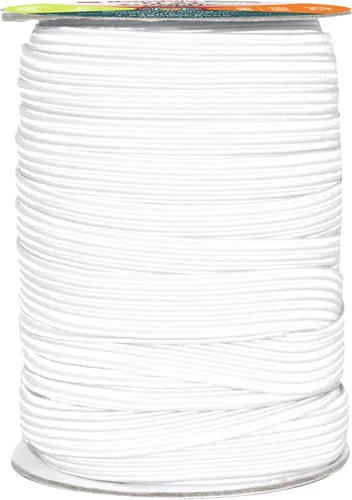 Miniatura 61 de Mandala Crafts - Rollo de cordón elástico plano para costura y manualidades Blanco