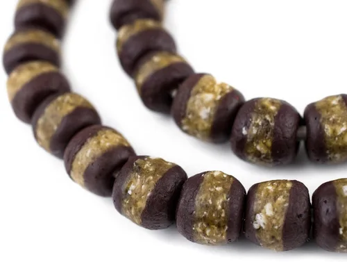 Miniatura 8 de The Bead Chest Cuentas africanas Kente - Hilo completo de cuentas de vidrio Krobo (negro)