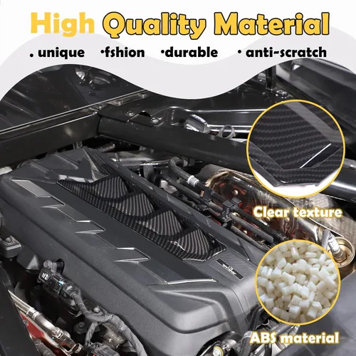Miniatura 3 de Cubierta de cubierta de cubierta de motor compatible con Chevrolet Corvette C8 2020-2023, cubierta de motor de borde, accesorios C8, 1 unidad