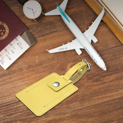 Miniatura 7 de Fintie - Paquete de 2 etiquetas para equipaje, etiquetas de identificación de piel con nombre y cubierta de privacidad para bolsa de viaje y maleta