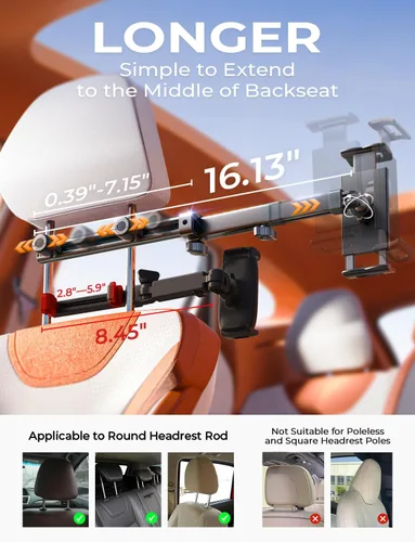 Miniatura 8 de LISEN Soporte para iPad Montaje para Automóvil Elementos Esenciales para Viajes por Carretera Actividades para Niños, Accesorios de Automóvil