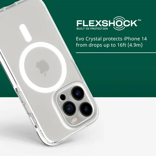 Miniatura 4 de tech21 iPhone 14 Pro Evo Crystal compatible con MagSafe® - Funda transparente que absorbe los golpes y los arañazos con protección FlexShock