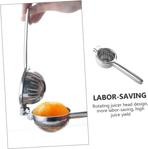 Miniatura 6 de Exprimidor manual de limón de acero inoxidable, exprimidor de frutas cítricas de mano, fácil de limpiar, prensa portátil no eléctrica para uso