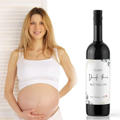 Miniatura 4 de Etiquetas de vino para anuncios de embarazo, 8 unidades ● Etiquetas de vino para anuncios de bebé, anuncio de embarazo para tías, revelación