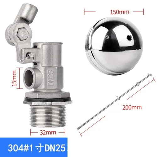 Miniatura 2 de 1pcs Stainless Steel 304 Adjustable Float Valve，DN15-DN25 Water Level Control Floating Ball Valve Flow Cistern/Expansion(1inch)