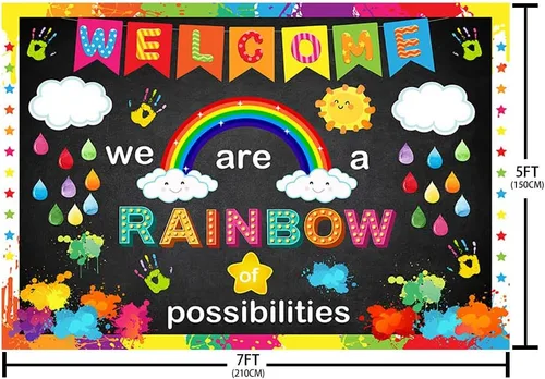 Miniatura 5 de AIBIIN Fondo de 7 x 5 pies con texto en inglés «We are a Rainbow of Posibilitys» («We are a Rainbow of Posibilitys»