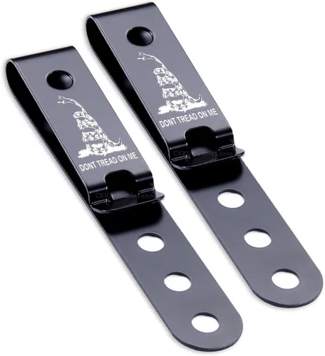 Miniatura 25 de HolsterSmith - Clip universal de metal para cinturón para hacer fundas, modelo 5, (3 agujeros), color negro táctico