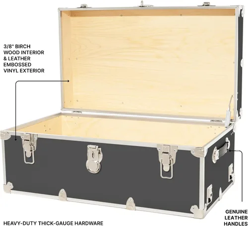 Miniatura 3 de Rhino Trunk & Case Maletero grande clásico, 32 x 18 x 14 pulgadas, capacidad de más de 1500 libras, muchos colores, tapa de cierre suave. Fuerte