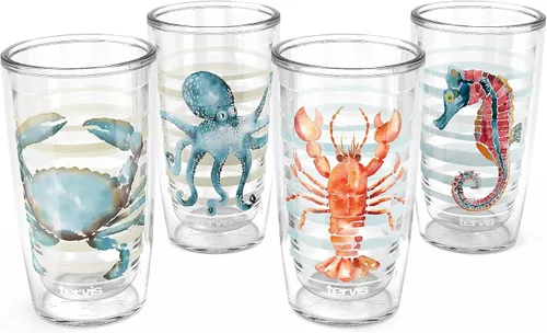 Miniatura 40 de Tervis Traveler - Vaso aislado de triple pared Sara Berrenson de algas marinas profundas mantiene las bebidas frías y calientes, 20 onzas, acero