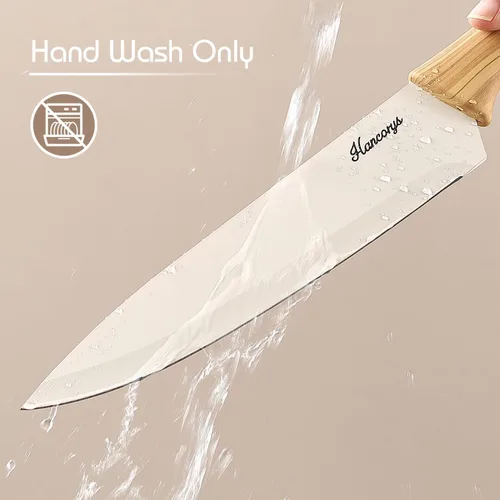 Miniatura 4 de Juego de cuchillos Hancorys, juego de 13 piezas de cuchillos de cocina, revestimiento antióxido de cerámica antiadherente y protector de hoja