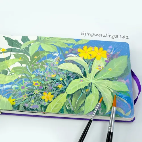 Miniatura 2 de CuppaClip Papel de acuarela de algodón prensado en caliente con bolsillo interior, cuaderno de bocetos de acuarela, diario como cuaderno de viaje