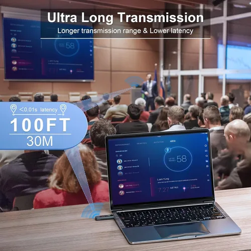 Miniatura 4 de Transmisor y receptor HDMI inalámbrico, extensor HDMI inalámbrico TTQ compatible con 4K, carcasa de metal, pantalla LED, rango de 100 pies, 2.4G