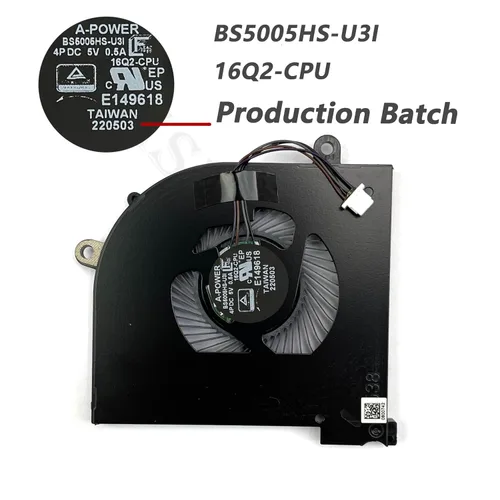 Miniatura 6 de BestParts Nuevo reemplazo original del ventilador de refrigeración de CPU+GPU para MSI GS65 Stealth Thin, P/N: MS-16Q2 MS-16Q3, 16Q2-CPU 16Q2-G-CCW